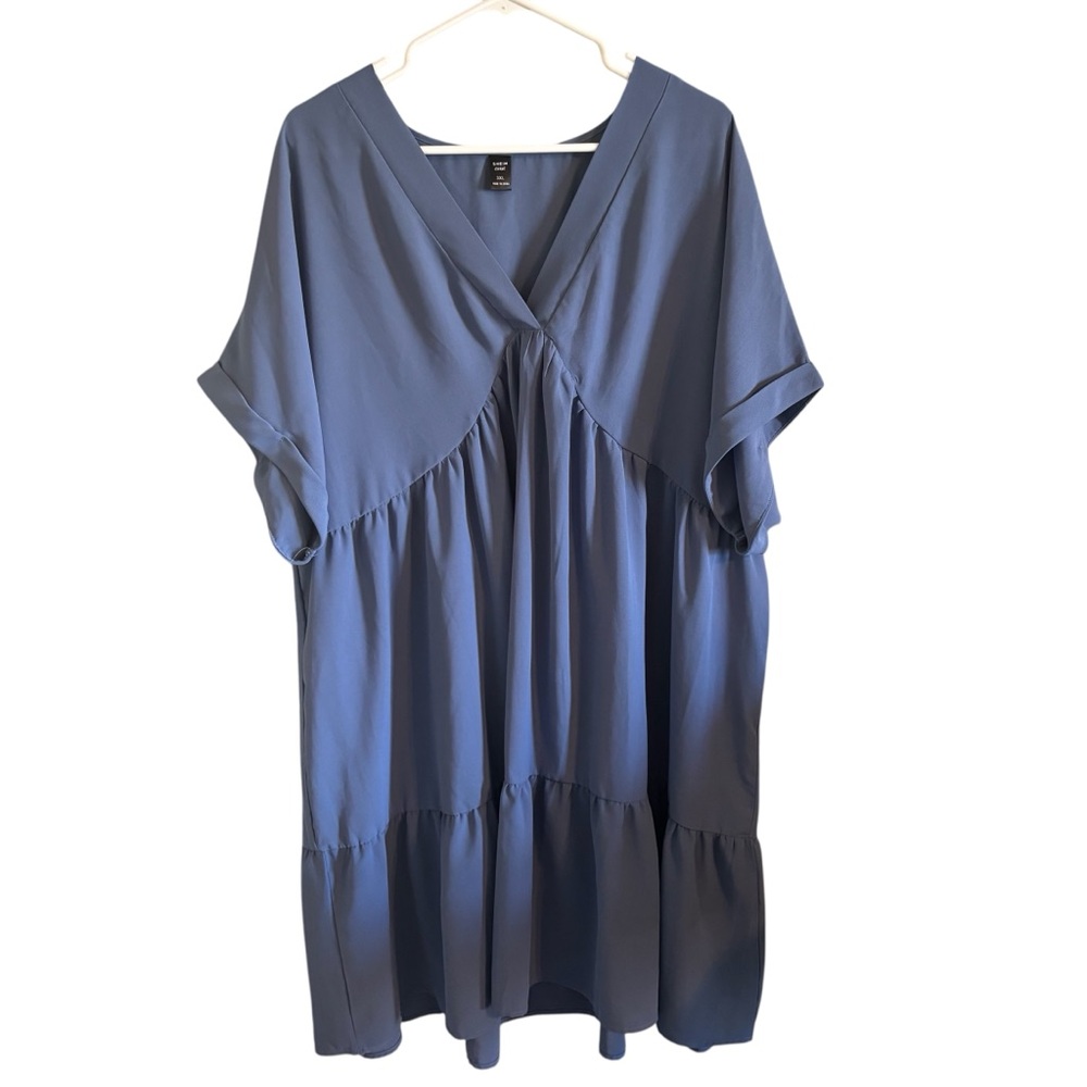 SHEIN Curve Blue V-Neck Dress 3X EUC